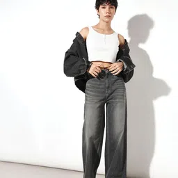 ONLY Women Wide Leg Light Fade Stretchable Jeans image 1