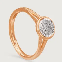 Mia by Tanishq 14k (585) White & Rose Gold and Diamond Glow Getter Casual Rings image 4