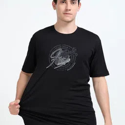 QUCO Poly Stretch Round Neck Printed Half Sleeve T-Shirt-picture-32