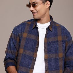 WROGN Checked Faded Opaque Casual Shirt-picture-5