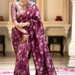 LALITATEX Ethnic Motifs Zari Art Silk Handloom Banarasi Saree image 4