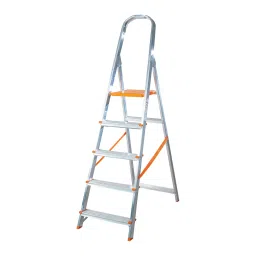 AGUERRI 5 Steps Aluminium Ladder Orange Lightweight & Foldable with Wide Platform for Indoor & Outdoor Use-picture-15