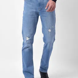 Numero Uno Men Slim Fit Mid-Rise Low Distress Light Fade Stretchable Jeans-picture-35