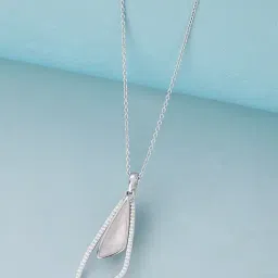 Mia by Tanishq 925 Silver Mother of Pearl Abstract Silver Pendant-picture-18