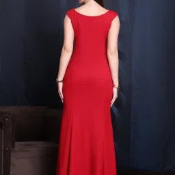 Exude Red Regular fit Solid Dress image 2