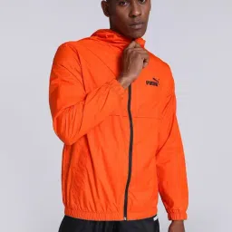 Puma Essentials+ Orange Regular Fit Printed Hooded Jacket-image-19