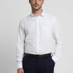 Peter England White Slim Fit Striped Shirt-picture-36