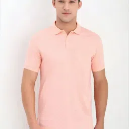 Allen Solly Peach Cotton Regular Fit Printed Polo T-Shirt-picture-16