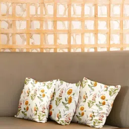 Urban Space Coneflower Yellow Cotton Cushion Covers - Set of 3-picture-42