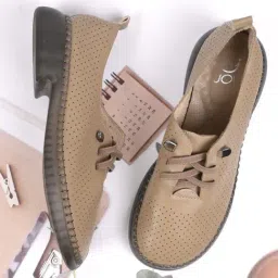 Jove Women's Khaki Derby Shoes-picture-18