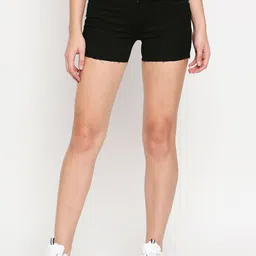 Kraus Jeans Women Slim Fit High-Rise Denim Shorts-image-45