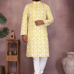 Super Westron Motifs Printed Band Collar Pure Cotton Straight Kurta With Churidar-picture-29