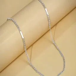 GIVA 925 Silver Figaro Bar Chain-picture-10