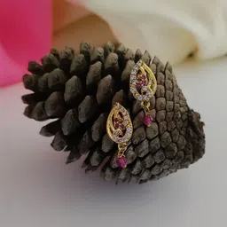 OM KRISHIV COLLECTION Leaf Shaped Drop Earrings image 1