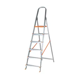 AGUERRI 6 Steps Aluminium Ladder Orange Lightweight & Foldable with Wide Platform for Indoor & Outdoor Use-picture-22