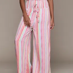 Roadster Women Striped Loose Fit High-Rise Trousers-picture-17