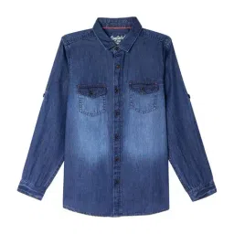 Cantabil Kids Blue Cotton Regular Fit Full Sleeves Shirt-image-53