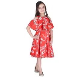 Cutecumber Kids Red Floral Print Dress-picture-32