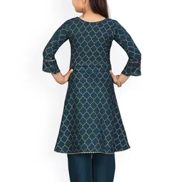 BAESD Girls Printed Regular Gotta Patti Pure Cotton Kurta with Palazzos image 4