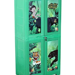 cello wimplast Cello Novelty Big Mowgli Plastic Cupboard With 3 Shelves  Green-picture-12
