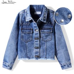 arias by lara dutta Arias Cotton Woven Full Sleeves Front Open Washed Denim Jacket With Studs Detailing - Blue-picture-38