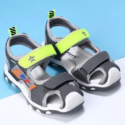 Cute Walk by Babyhug Sandals With Velcro closure - Grey image 2