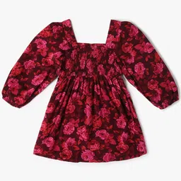GAP Girls Floral Printed Puff Sleeves Fit & Flare Dress-image-37