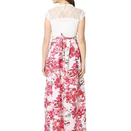 BAESD Women Floral Printed Fit & Flare Maxi Dress With Belt image 2