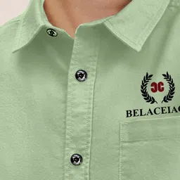 Hikuj Boys Light Green Classic Printed Casual Shirt image 3