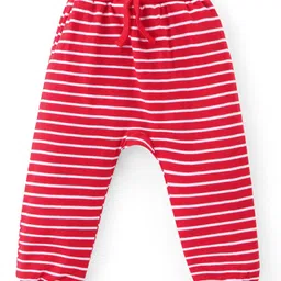 Babyhug Cotton Knit Full Length Striped  Diaper Pants with Space Theme Print Pack of 3 - Multiclour image 4