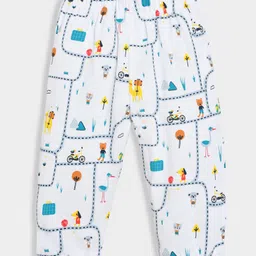 Mi Arcus 100% Cotton Pack Of 2 Animals & Bicycle Printed Pajamas - Multi Colour image 5