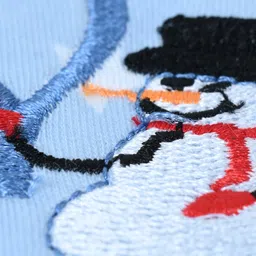 Nino Togs Cotton Knit Full Sleeves Frosty Text Embroidered Stars Printed Light Winter Sweatshirt - Blue image 5