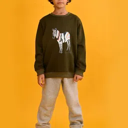 Anthrilo Boys Printed Fleece Sweatshirt With Jogger-image-77