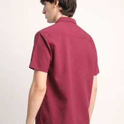 Voroxy Men Comfort Cuban Collar Textured Polycotton Casual Shirt image 4