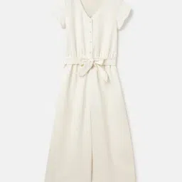 United Colors of Benetton Kids White Solid Jumpsuit-picture-23
