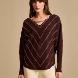 Kazo Brown Embellished Sweater-picture-32