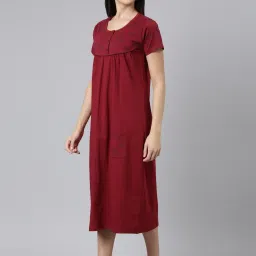 Kryptic Maroon Printed Night Dress image 3