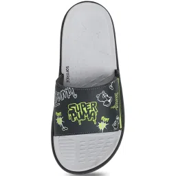 Puma Kids Shadow Gray, Feather Gray & Yellow Alert SoftrideSlide SUPER Youth Slides image 3