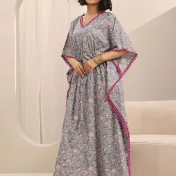 Libas Grey Printed Kaftan image 3