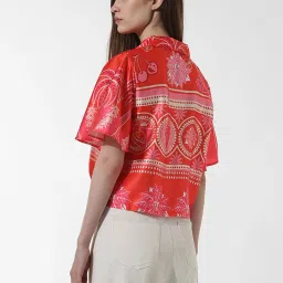 Only Red & White Floral Print Shirt image 3