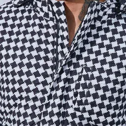 Campus Sutra Men Checked Windcheater Biker Jacket image 2