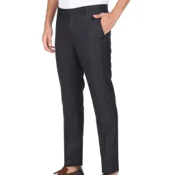 Arrow Blue Regular Fit Texture Trousers image 3