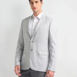 Arrow Grey Regular Fit Checks Blazer image 3
