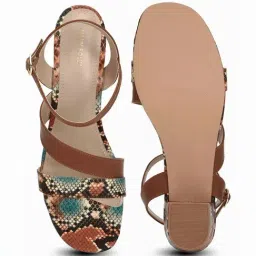 Allen Solly Women's Tan Ankle Strap Sandals image 3