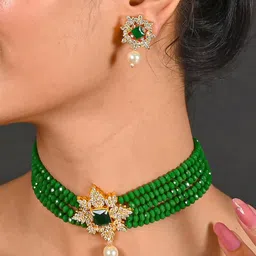 Tanusha Jewels women Brass Gold-Plated Jewellery Set-picture-20