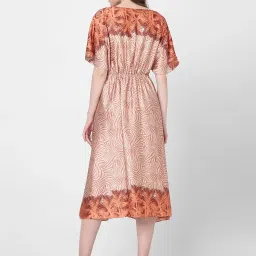Vero Moda Orange Printed Midi Dress image 3