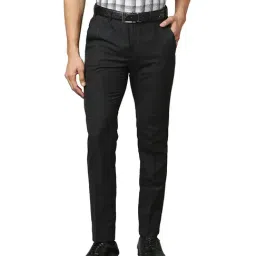 Park Avenue Dark Grey Checks Trousers-picture-42