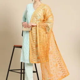 Saadgi Orange Embroidered Dupatta-image-69