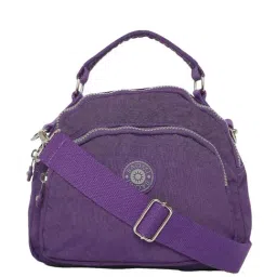 Baomi Purple Solid Medium Cross Body Bag-image-1
