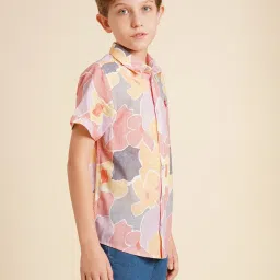 Jack & Jones Junior Boys Multicolor Abstract Regular Fit Shirt image 3